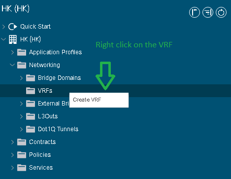 How to create VRF in Cisco ACI