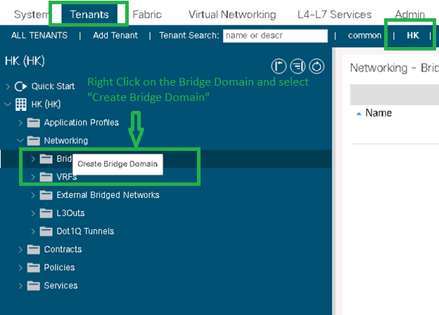 How to create BD in Cisco ACI